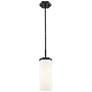 2_Downtown Blakeley 5"W Stem Matte Black Pendant w/ White Shade