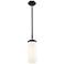 Downtown Blakeley 5"W Stem Matte Black Pendant w/ White Shade