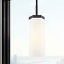 1_Downtown Blakeley 5"W Stem Matte Black Pendant w/ White Shade