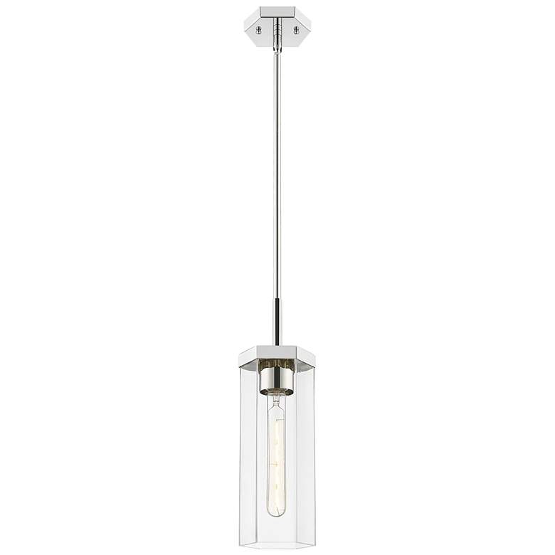 Image 2 Downtown Blakeley 5"W Stem Polished Nickel Pendant w/ Clear Shade