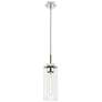 2_Downtown Blakeley 5"W Stem Polished Nickel Pendant w/ Clear Shade