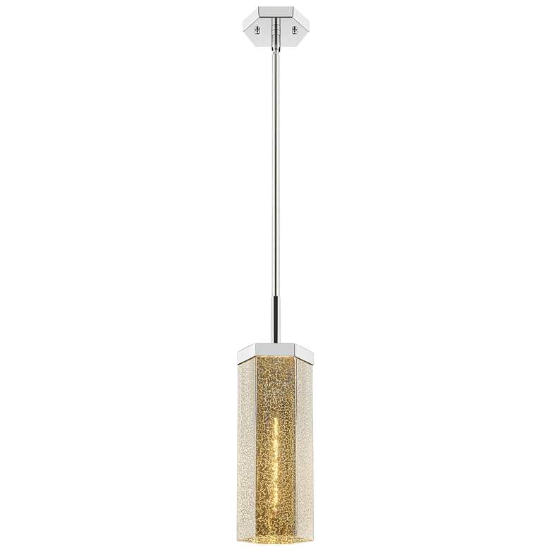 Image 2 Downtown Blakeley 5"W Stem Polished Nickel Pendant w/ Mercury Shade