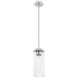 Downtown Blakeley 5"W Stem Satin Nickel Pendant w/ Clear Shade