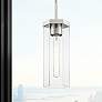 1_Downtown Blakeley 5"W Stem Satin Nickel Pendant w/ Clear Shade