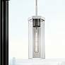 1_Downtown Blakeley 5"W Stem Satin Nickel Pendant w/ Light Smoke Shade