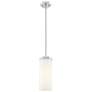 2_Downtown Blakeley 5"W Stem Satin Nickel Pendant w/ White Shade