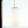 1_Downtown Blakeley 5"W Stem Satin Nickel Pendant w/ White Shade