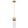 Downtown Bolivar 5"W Cord Brushed Brass Pendant w/ Clear Shade