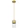 Downtown Bolivar 5"W Cord Brushed Brass Pendant w/ Clear Shade