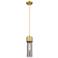 Downtown Bolivar 5"W Cord Brushed Brass Pendant w/ Light Smoke Shade