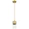 Downtown Bolivar 5"W Cord Brushed Brass Pendant w/ Seedy Shade