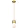 Downtown Bolivar 5"W Cord Brushed Brass Pendant w/ White Shade