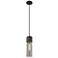 Downtown Bolivar 5"W Cord Matte Black Pendant w/ Light Smoke Shade