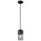 Downtown Bolivar 5"W Cord Matte Black Pendant w/ Light Smoke Shade