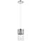 Downtown Bolivar 5"W Cord Polished Nickel Pendant w/ Clear Shade