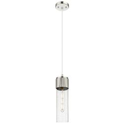 Downtown Bolivar 5"W Cord Polished Nickel Pendant w/ Seedy Shade