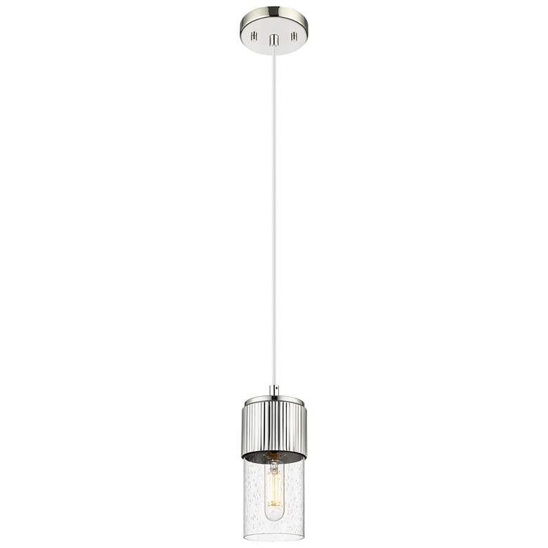 Image 1 Downtown Bolivar 5"W Cord Polished Nickel Pendant w/ Seedy Shade