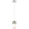 Downtown Bolivar 5"W Cord Polished Nickel Pendant w/ White Shade