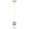 Downtown Bolivar 5"W Cord Satin Nickel Pendant w/ Clear Shade