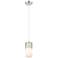 Downtown Bolivar 5"W Cord Satin Nickel Pendant w/ White Shade