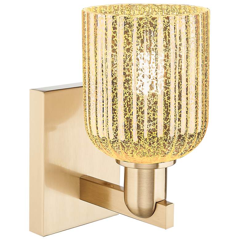 Image 2 Downtown Bridal Veil 11 "H Bronze Wall Sconce w/ Mercury Swirl Shade more views