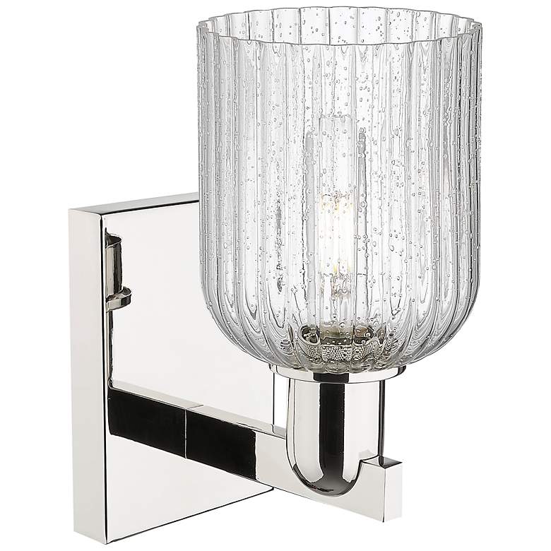 Image 2 Downtown Bridal Veil 11 "H Nickel Wall Sconce w/ Seedy Swirl Shade more views