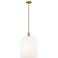 Downtown Bridal Veil 12"W 3 Light Brass Mini Pendant w/ Gloss White