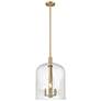 1_Downtown Bridal Veil 12"W 3 Light Brushed Brass Mini Pendant w/ Seedy