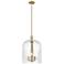 Downtown Bridal Veil 12"W 3 Light Brushed Brass Mini Pendant w/ Seedy