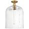 Downtown Bridal Veil 12"W Brass Semi Flush Mount w/ Clear Shade
