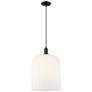 1_Downtown Bridal Veil 12"W Cord Black Mini Pendant w/ Gloss White Shade