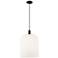 Downtown Bridal Veil 12"W Cord Black Mini Pendant w/ Gloss White Shade