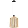1_Downtown Bridal Veil 12"W Cord Black Mini Pendant w/ Mercury Shade
