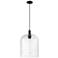 Downtown Bridal Veil 12"W Cord Matte Black Mini Pendant w/ Seedy Shade