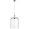Downtown Bridal Veil 12"W Cord Satin Nickel Pendant w/ Clear Shade