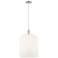 Downtown Bridal Veil 12"W Cord Satin Nickel Pendant w/ Gloss White Shade