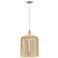 Downtown Bridal Veil 12"W Cord Satin Nickel Pendant w/ Mercury Shade