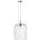 Downtown Bridal Veil 12"W Cord Satin Nickel Pendant w/ Seedy Shade