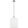 1_Downtown Bridal Veil 12"W Nickel Mini Pendant w/ Gloss White Shade