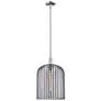 1_Downtown Bridal Veil 12"W Nickel Mini Pendant w/ Light Smoke Shade
