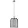 Downtown Bridal Veil 12"W Nickel Mini Pendant w/ Light Smoke Shade