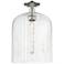Downtown Bridal Veil 12"W Nickel Semi Flush Mount w/ Seedy Shade