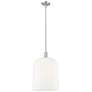 1_Downtown Bridal Veil 12"W Satin Nickel Pendant w/ Gloss White Shade