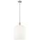 Downtown Bridal Veil 12"W Satin Nickel Pendant w/ Gloss White Shade