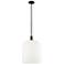 Downtown Bridal Veil 12"W Stem Black Mini Pendant w/ Gloss White Shade