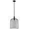 Downtown Bridal Veil 12"W Stem Black Mini Pendant w/ Light Smoke Shade