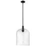 1_Downtown Bridal Veil 12"W Stem Matte Black Mini Pendant w/ Seedy Shade