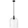 Downtown Bridal Veil 12"W Stem Matte Black Mini Pendant w/ Seedy Shade