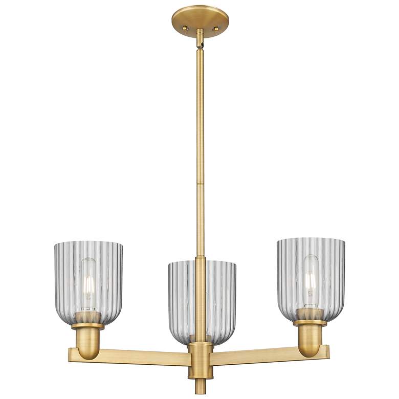 Image 1 Downtown Bridal Veil 18"W Brass Chandelier w/ Smoke Swirl Shade