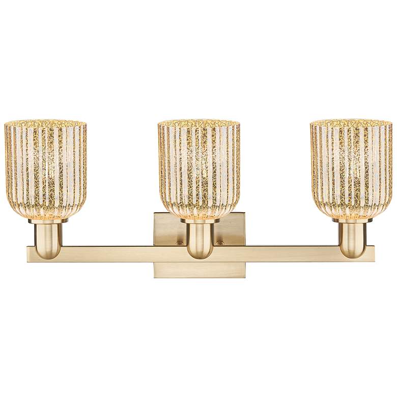 Image 2 Downtown Bridal Veil 24"W Bronze Vanity Light w/ Mercury Swirl Shade more views